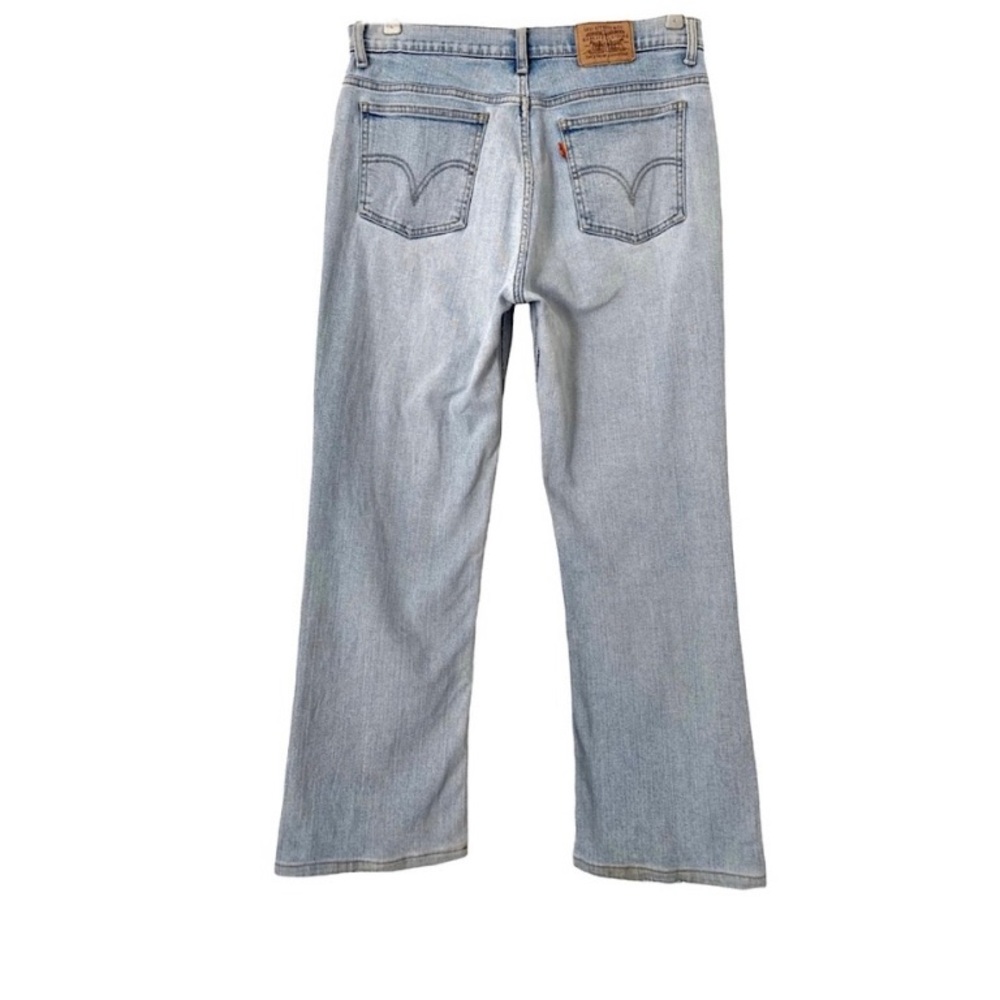 Vintage 80s Levis Orange Tab Boot Cut Light Blue Distressed 5 Pocket Stretch 32